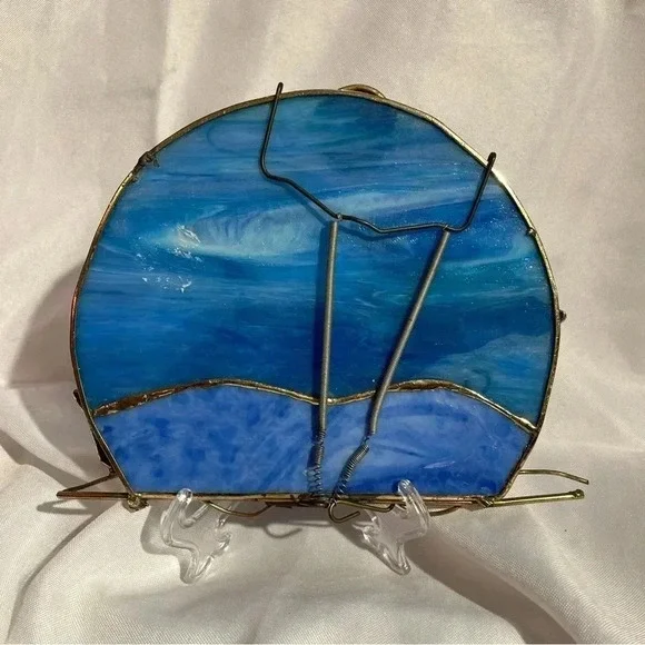 Handmade Stained Glass Dolohin Suncatcher - Picture 2 of 5